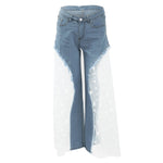 Transparent Star Printed Loose Denim
