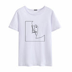 Aesthetic White Illustrative Shirt