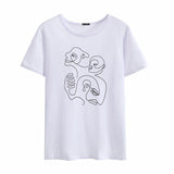 Aesthetic White Illustrative Shirt