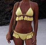Retro Crochet Hand Knitted Bikini Set