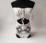 Retro Crochet Hand Knitted Bikini Set