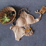 Retro Crochet Hand Knitted Bikini Set