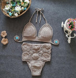 Retro Crochet Hand Knitted Bikini Set