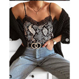 Casual Leopard Printed Lace Blouse