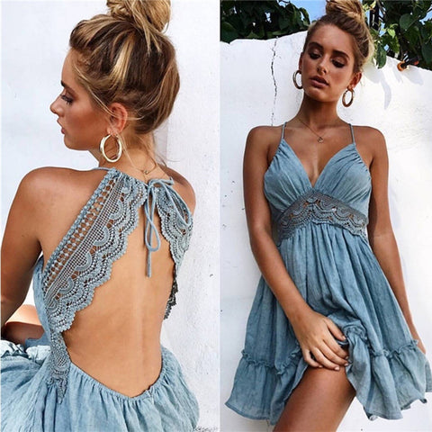 Mini Backless Sexy Beach Dress