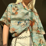 Retro Angel Printed Aesthetic Loose Shirt