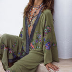 Bohemian Floral Embroidered Beach Dress