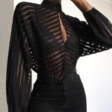 Sexy Striped Black Beach Top